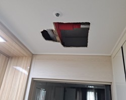 천정 누수로 인한 도배 공사